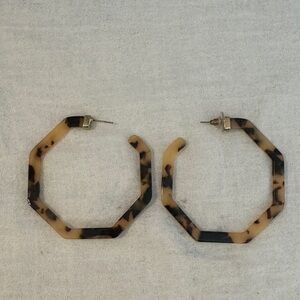 Tortoise Shell Hoop Earrings